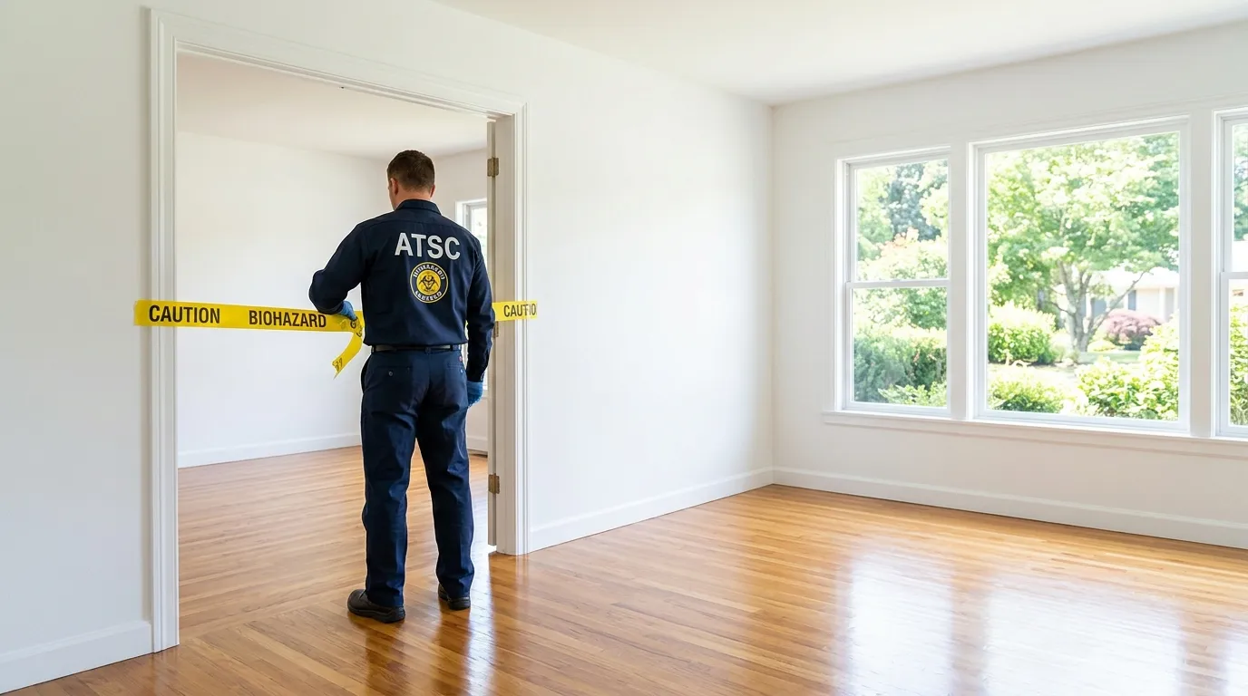 Certified biohazard cleanup crew performing Trauma Scene Cleanup in Eagle Pass